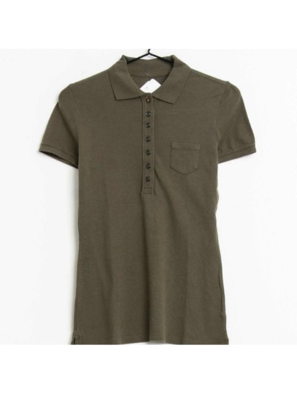 GAP-Olive Green Women's Button Front Polo Shirt. Size: large